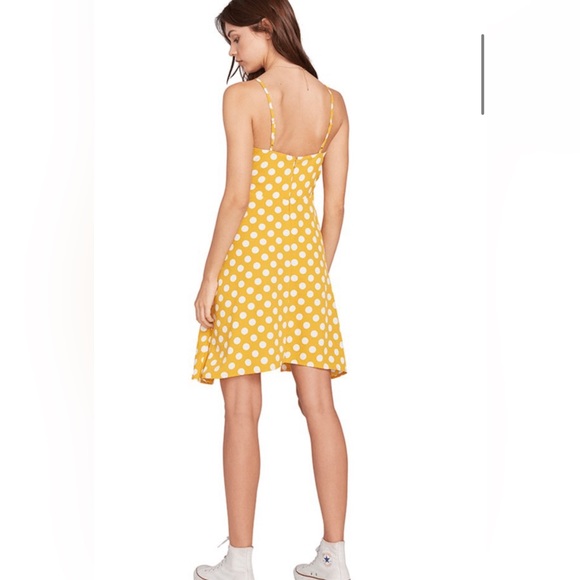 Volcom Read the Room Yellow Polka Dot Dress - Picture 2 of 8